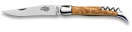 Taschenmesser - Edelhölzer, 12 cm, Olive mit Dorn & Korkenzieher, Inox, glänzend